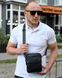 Сумка через плече чоловіча шкіряна Melnik Bags АВ24-22467 Чорна 21х16х7 см барсетка з двома відділеннями АВ24-22467 фото 5