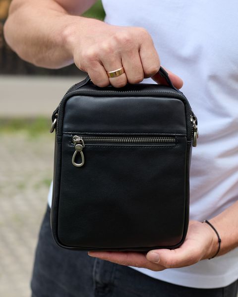Сумка через плечо мужская кожаная Melnik Bags ВК460-466 Черная 22х18х8 см барсетка ВК460-466 фото