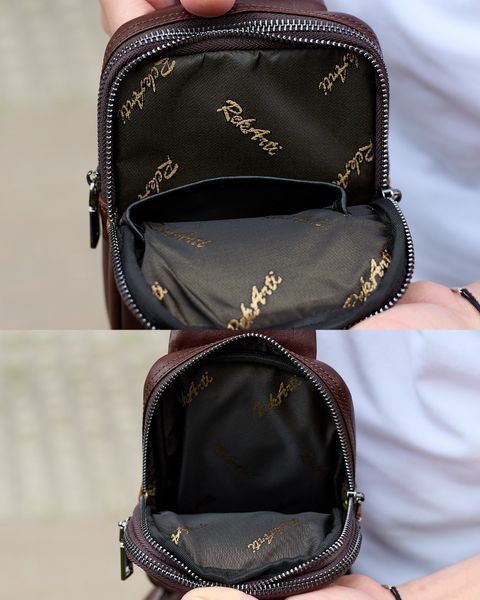 Коричневий шкіряний слінг Melnik Bags АЕ45-6799 внутрішні відділення