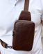 Чоловічий шкіряний слінг Melnik Bags АЕ45-6799 коричневий вигляд спереду