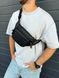 Чорна чоловіча бананка з клапаном із натуральної гладкої шкіри Melnik Bags 17051973 &mdash; поясна сумка 17051973 фото 1