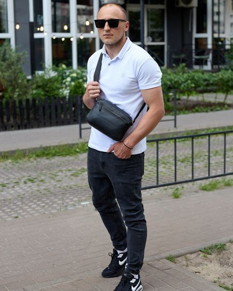 Сумка через плечо мужская кожаная Melnik Bags АЕ34-6564 Черная 24х16х6 см барсетка классическая АЕ34-6564 фото
