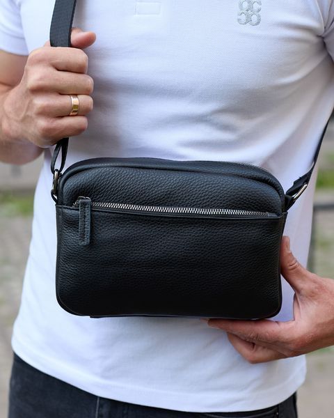Сумка через плечо мужская кожаная Melnik Bags АЕ34-6564 Черная 24х16х6 см барсетка классическая АЕ34-6564 фото