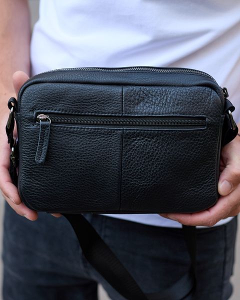 Сумка через плечо мужская кожаная Melnik Bags АЕ34-6564 Черная 24х16х6 см барсетка классическая АЕ34-6564 фото