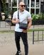 Сумка через плечо мужская кожаная Melnik Bags АЕ15-8765 Черная 23х16х8 см барсетка на два отделения АЕ15-8765 фото 8