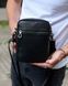 Сумка через плечо мужская кожаная Melnik Bags АЕ94-9998 Черная 22х16х8 см барсетка с клапаном АЕ94-9998 фото 7